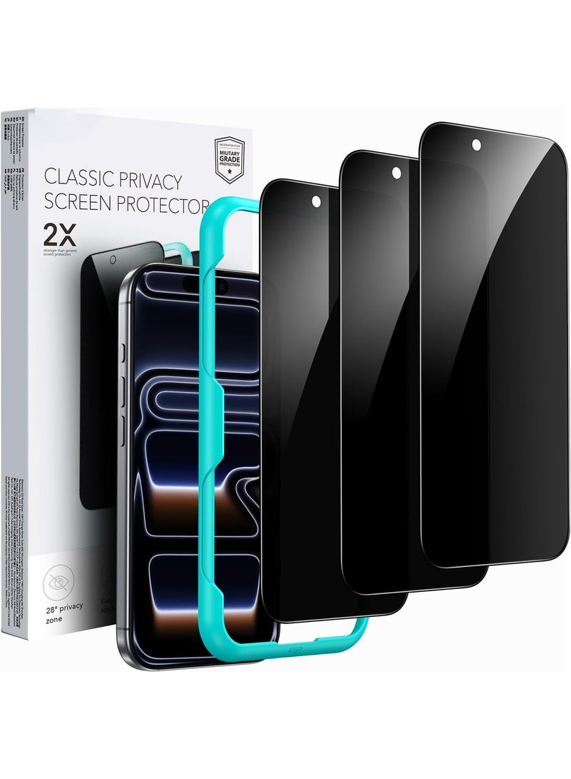 ESSAGER iPhone 17 Pro Max Privacy Screen Protector, High Definition, 9h Hardness, Military-Grade Tempered Glass, Scratch-Resistant and Durable, Easy Installation Tool, Perfectly Supports Face Id. - Image 1